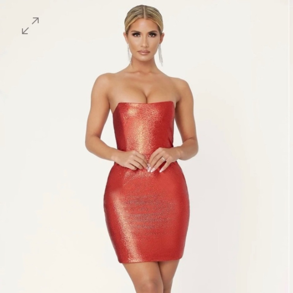 Meshki Red Glitter Dress
